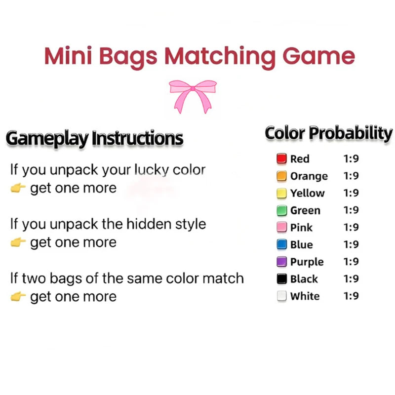 Mini bag matching game blind bag bundle assorted tiny fabric mini pouches with colored beads inside interactive surprise game gift pack aesthetic cute mini bag mystery grab bag party favor bulk gift set for girls kids birthday present assorted pastel small pouch lucky surprise bundle