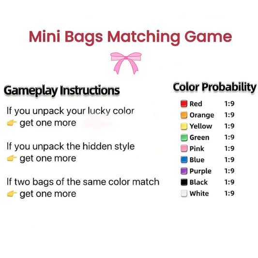 Mini bags matching game blind box with lucky color, surprise earphone case random bag for teens